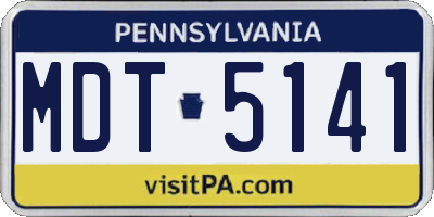 PA license plate MDT5141