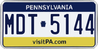 PA license plate MDT5144