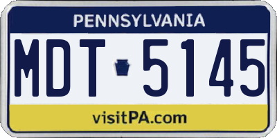 PA license plate MDT5145