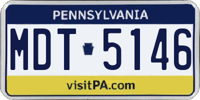 PA license plate MDT5146