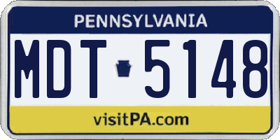 PA license plate MDT5148