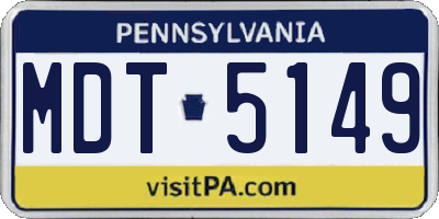PA license plate MDT5149