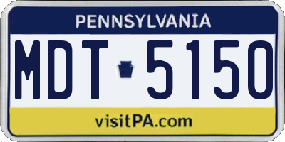 PA license plate MDT5150
