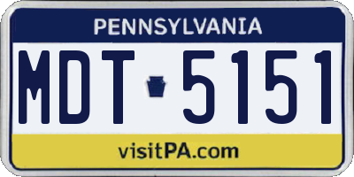 PA license plate MDT5151