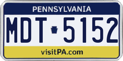 PA license plate MDT5152