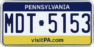 PA license plate MDT5153