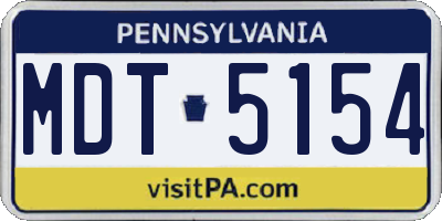 PA license plate MDT5154