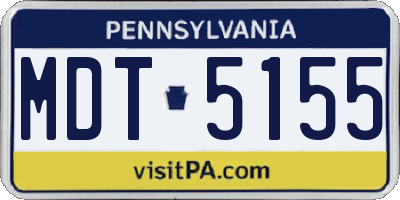 PA license plate MDT5155