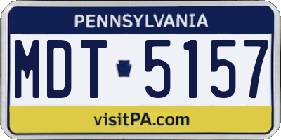 PA license plate MDT5157