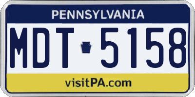PA license plate MDT5158