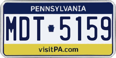 PA license plate MDT5159