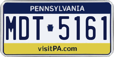 PA license plate MDT5161