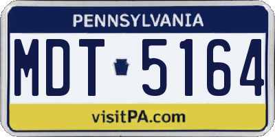 PA license plate MDT5164