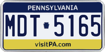 PA license plate MDT5165