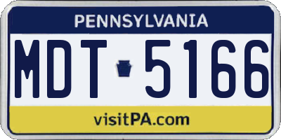 PA license plate MDT5166