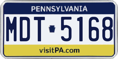 PA license plate MDT5168