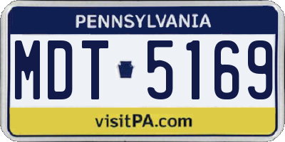 PA license plate MDT5169