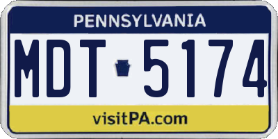 PA license plate MDT5174