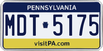 PA license plate MDT5175