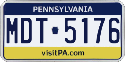 PA license plate MDT5176