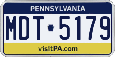 PA license plate MDT5179