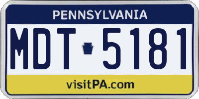 PA license plate MDT5181