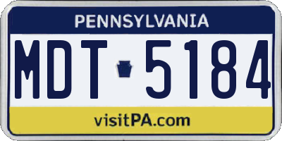 PA license plate MDT5184