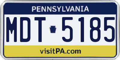 PA license plate MDT5185