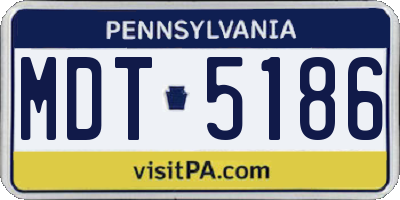 PA license plate MDT5186