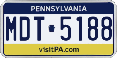 PA license plate MDT5188