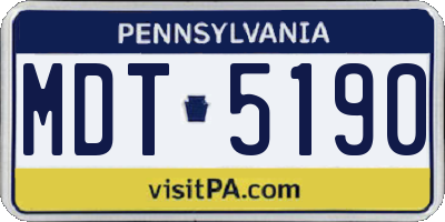 PA license plate MDT5190