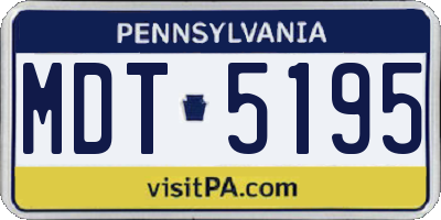 PA license plate MDT5195