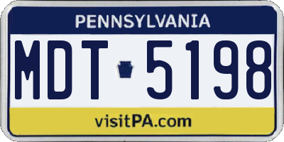 PA license plate MDT5198