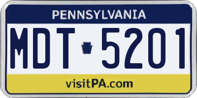 PA license plate MDT5201