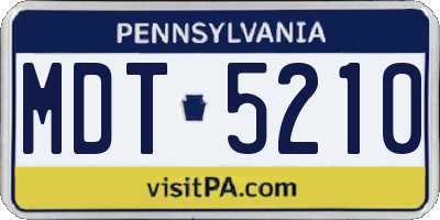 PA license plate MDT5210