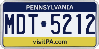 PA license plate MDT5212