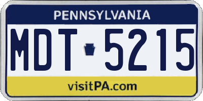 PA license plate MDT5215