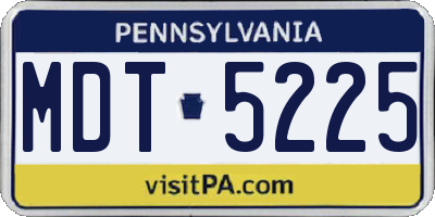 PA license plate MDT5225