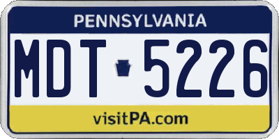 PA license plate MDT5226
