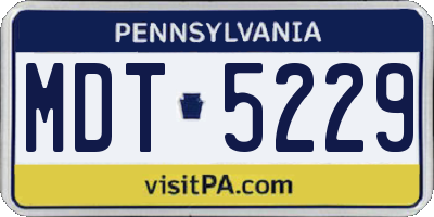 PA license plate MDT5229