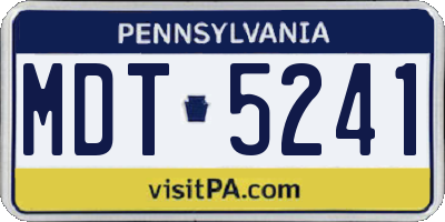 PA license plate MDT5241