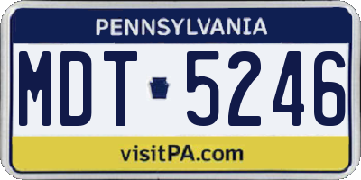 PA license plate MDT5246
