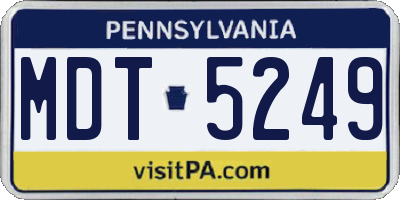 PA license plate MDT5249
