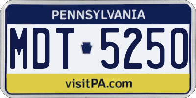 PA license plate MDT5250