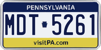 PA license plate MDT5261