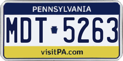 PA license plate MDT5263