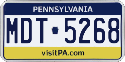 PA license plate MDT5268