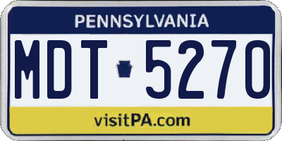 PA license plate MDT5270