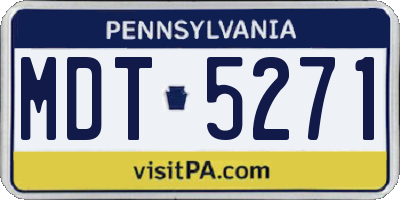 PA license plate MDT5271