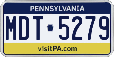 PA license plate MDT5279